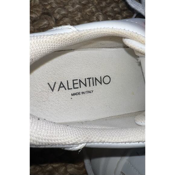 Valentino Sneaker Men 7.5 Women 9.5 White Leather Made In Italy Low Top Designer main image 4